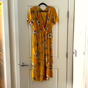 Lightweight floral jumpsuit with built-in spanks.